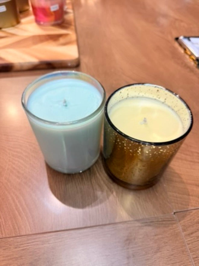 Finished soy candles from a Pleasanton candle making class